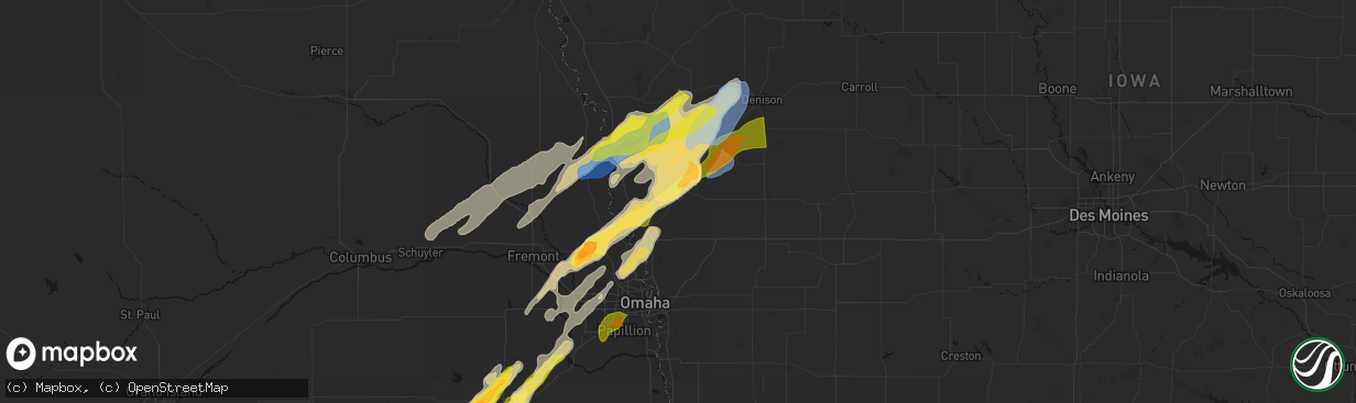Hail map in Logan, IA on April 23, 2026