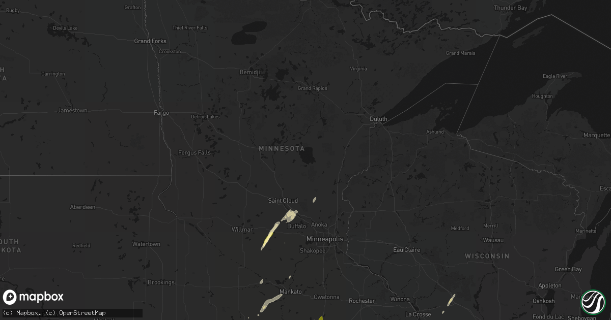 Hail map in Minnesota on April 23, 2026