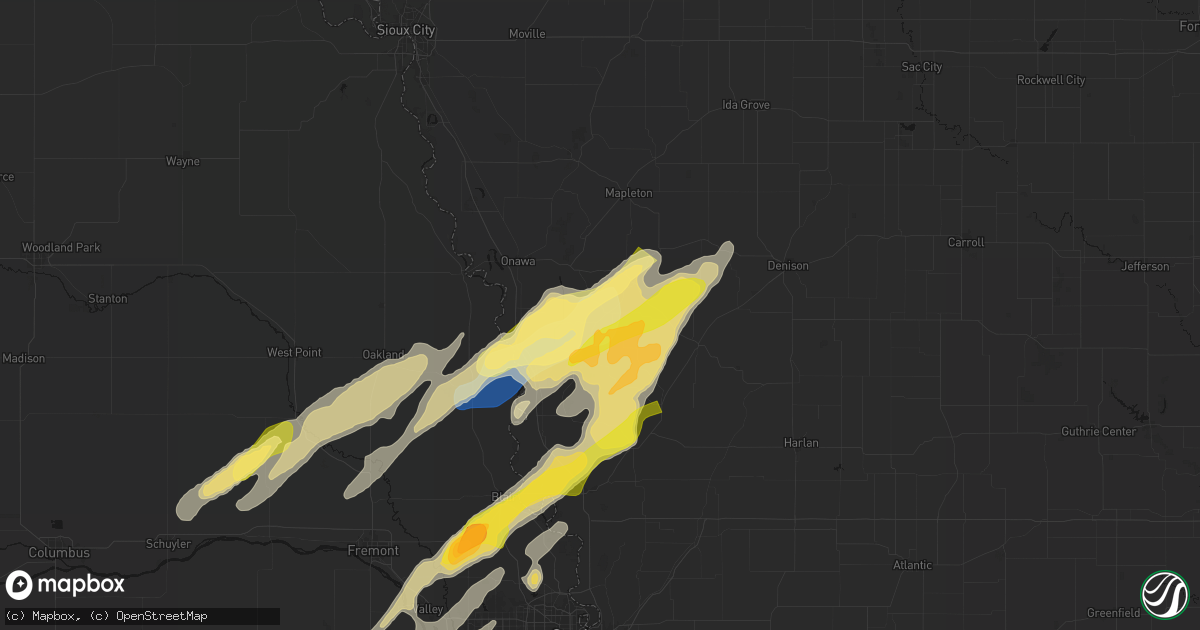Hail map in Moorhead, IA on April 23, 2026