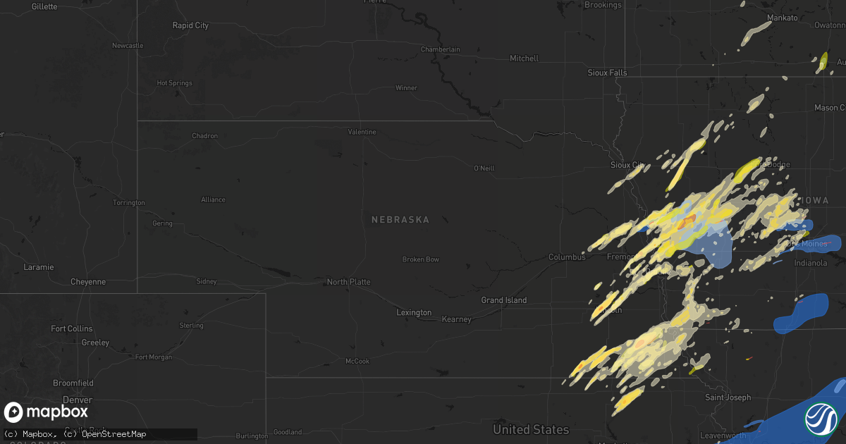 Hail map in Nebraska on April 23, 2026