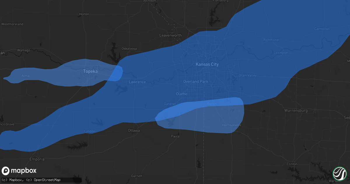 Hail map in Olathe, KS on April 23, 2026