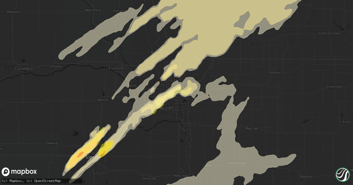 Hail map in Omaha, NE on April 23, 2026