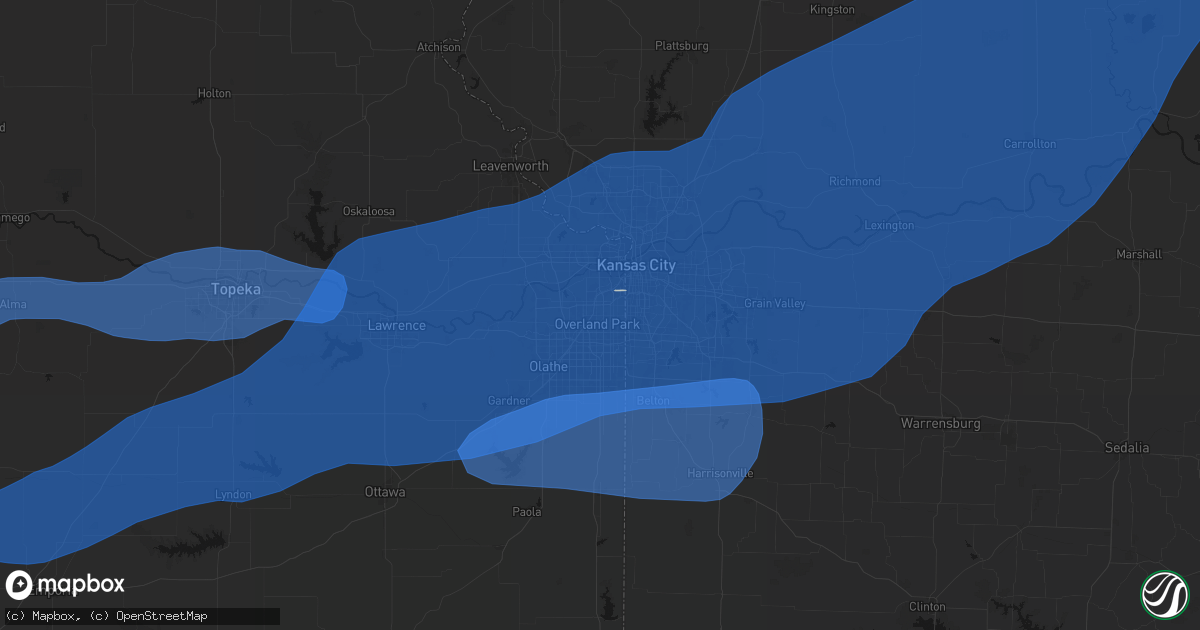 Hail map in Overland Park, KS on April 23, 2026