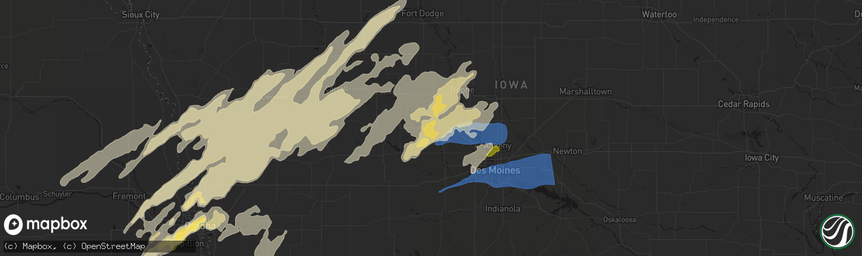 Hail map in Perry, IA on April 23, 2026