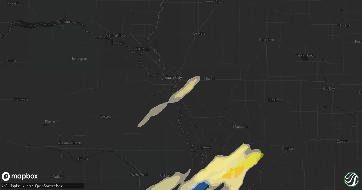 Hail map in Sergeant Bluff, IA on April 23, 2026