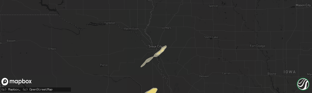 Hail map in Sioux City, IA on April 23, 2026