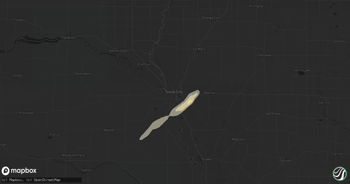 Hail map in Sioux City, IA on April 23, 2026
