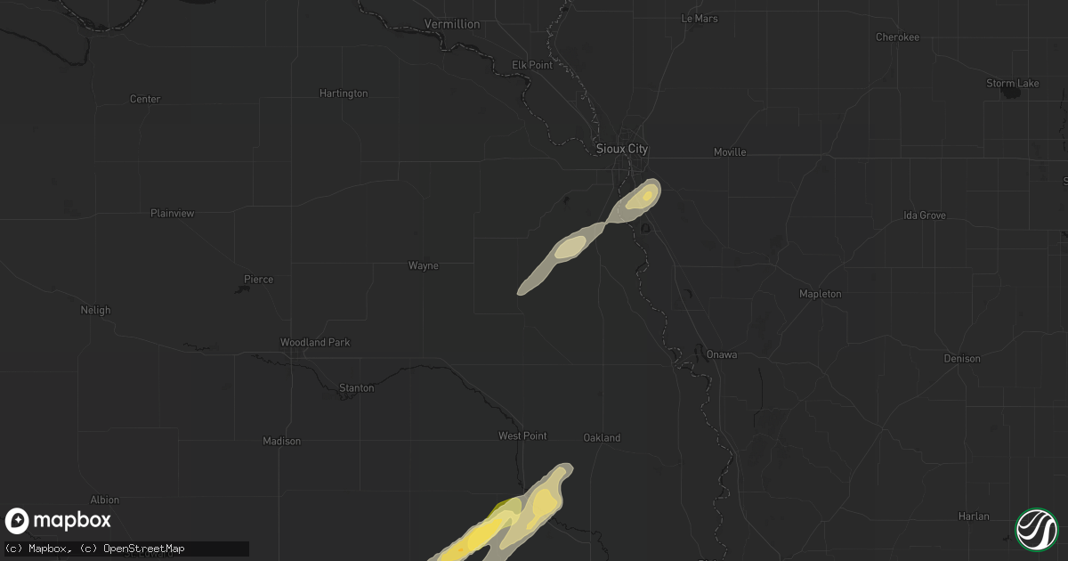 Hail map in Thurston, NE on April 23, 2026