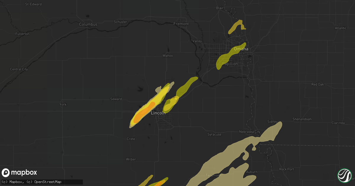 Hail map in Waverly, NE on April 23, 2026