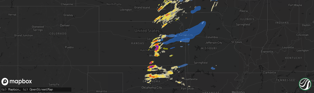 Hail map on April 23, 2026