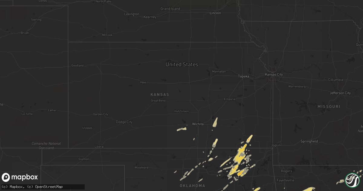 Hail map in Kansas on April 24, 2011