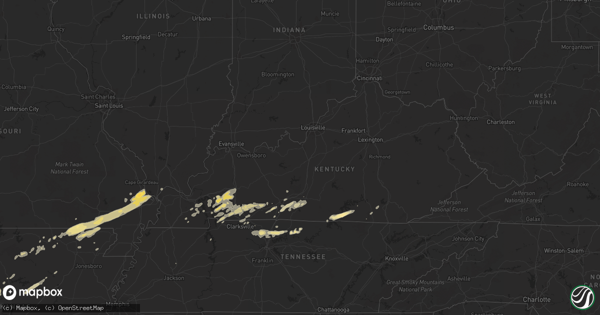 Hail map in Kentucky on April 24, 2011