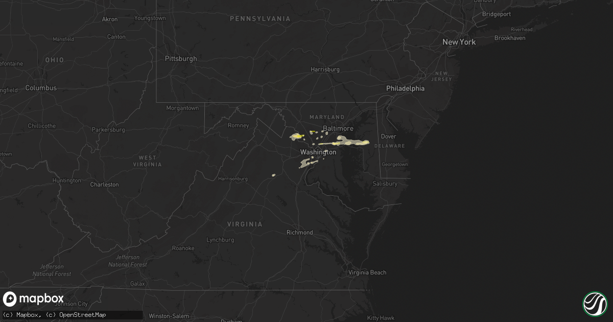 Hail map in Maryland on April 24, 2011