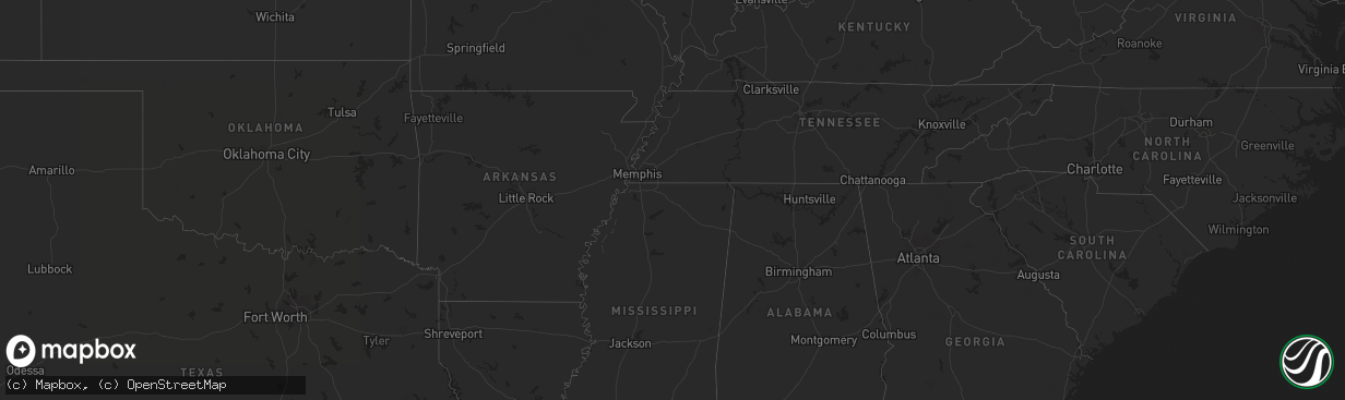 Hail map in Louisiana on April 24, 2013