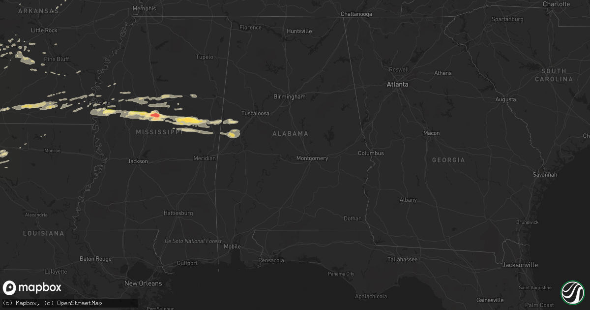 Hail map in Alabama on April 24, 2014