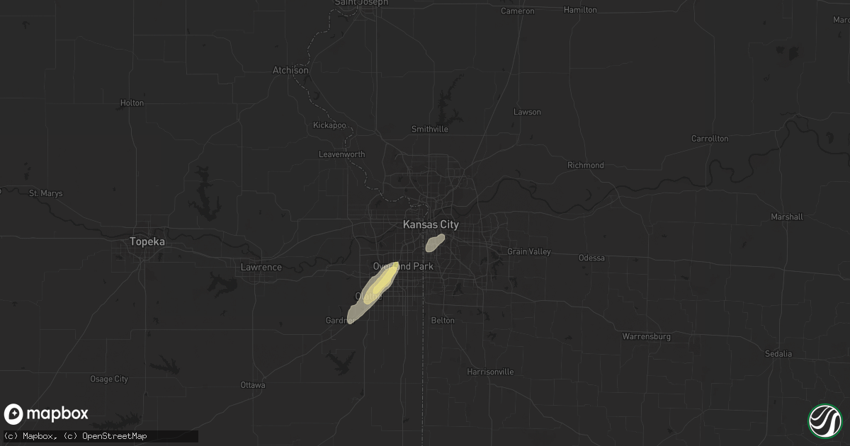 Hail map in Kansas City, MO on April 24, 2014