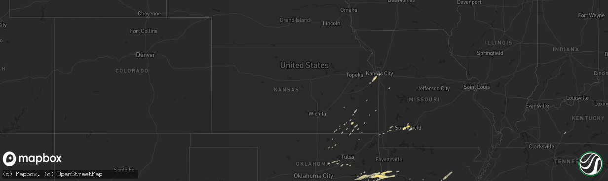 Hail map in Kansas on April 24, 2014