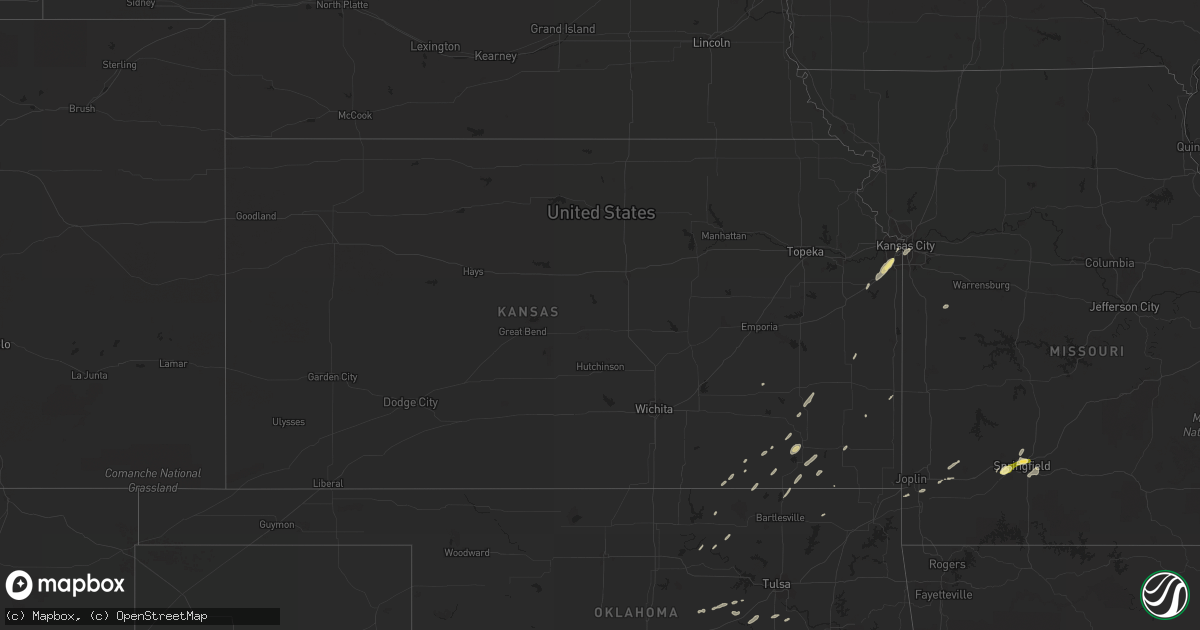 Hail map in Kansas on April 24, 2014