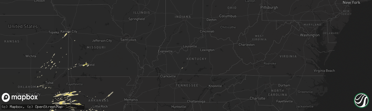 Hail map in Kentucky on April 24, 2014