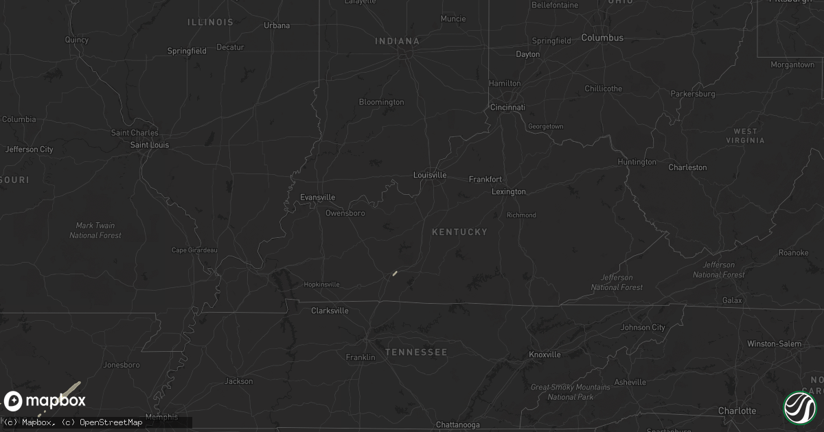 Hail map in Kentucky on April 24, 2014