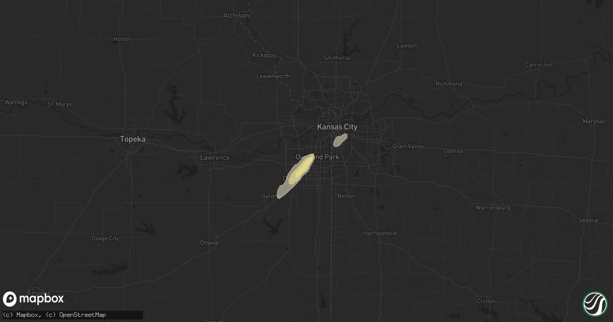 Hail map in Lenexa, KS on April 24, 2014