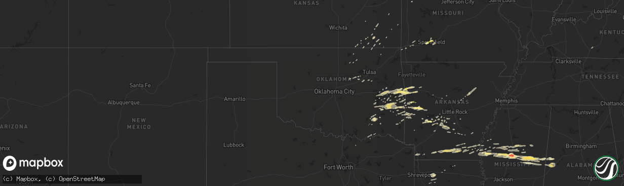 Hail map in Oklahoma on April 24, 2014