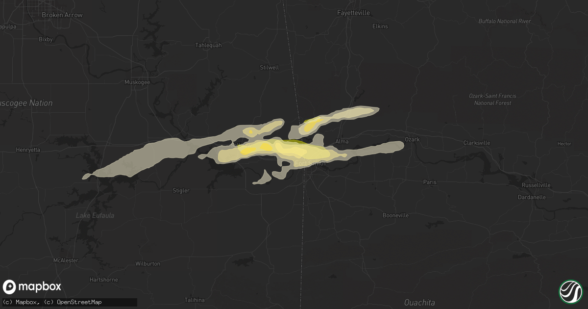 Hail map in Roland, OK on April 24, 2014