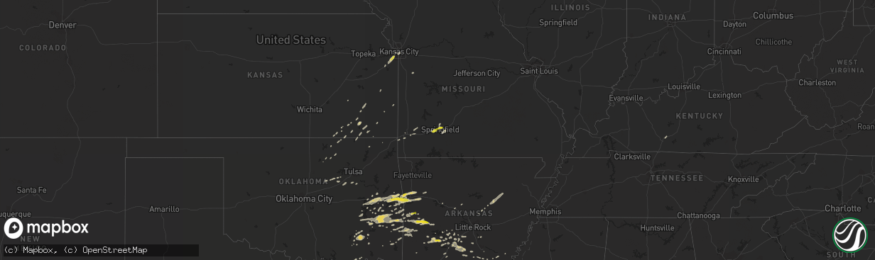 Hail map on April 24, 2014