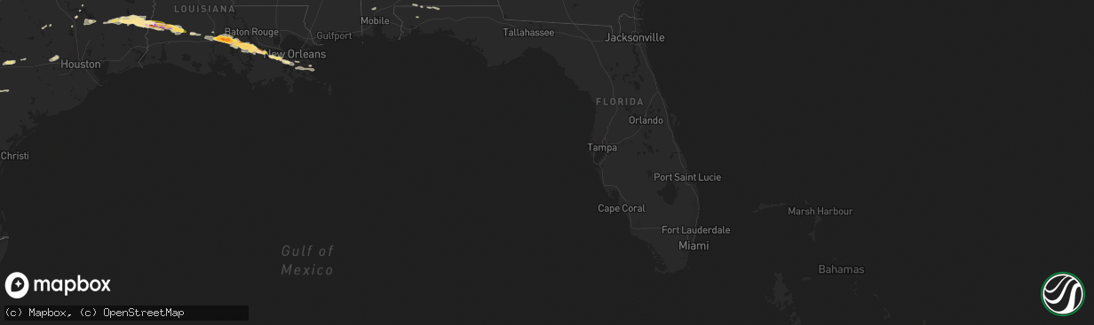 Hail map in Florida on April 24, 2015