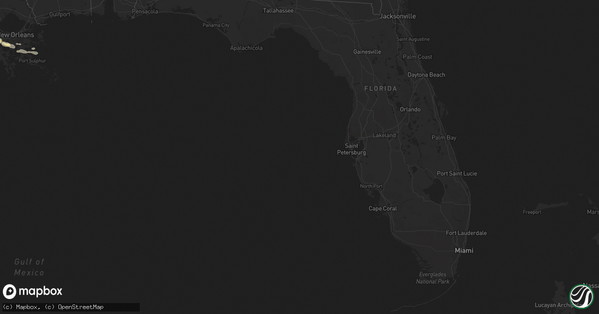 Hail map in Florida on April 24, 2015