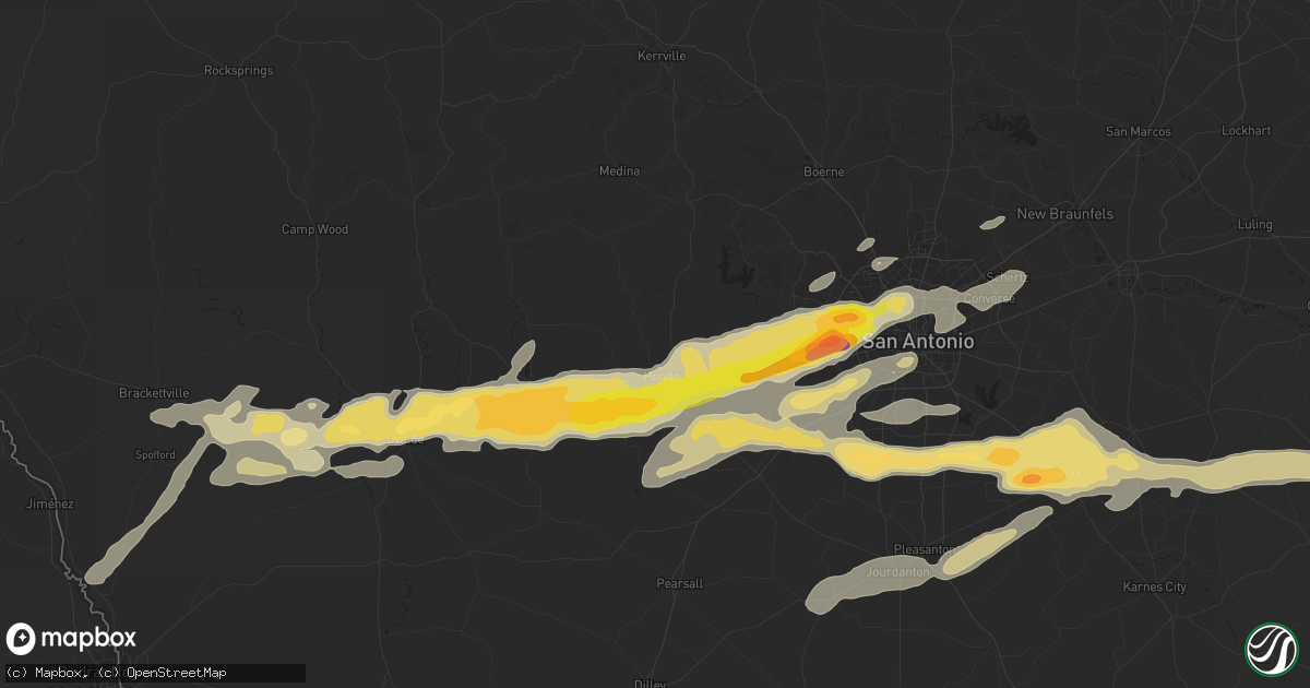 Hail map in Hondo, TX on April 24, 2015