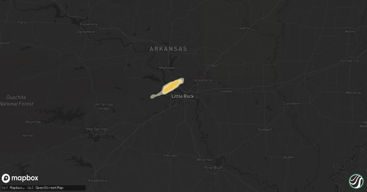 Hail map in Little Rock, AR on April 24, 2015
