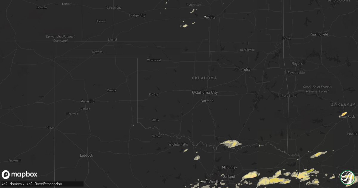 Hail map in Oklahoma on April 24, 2015