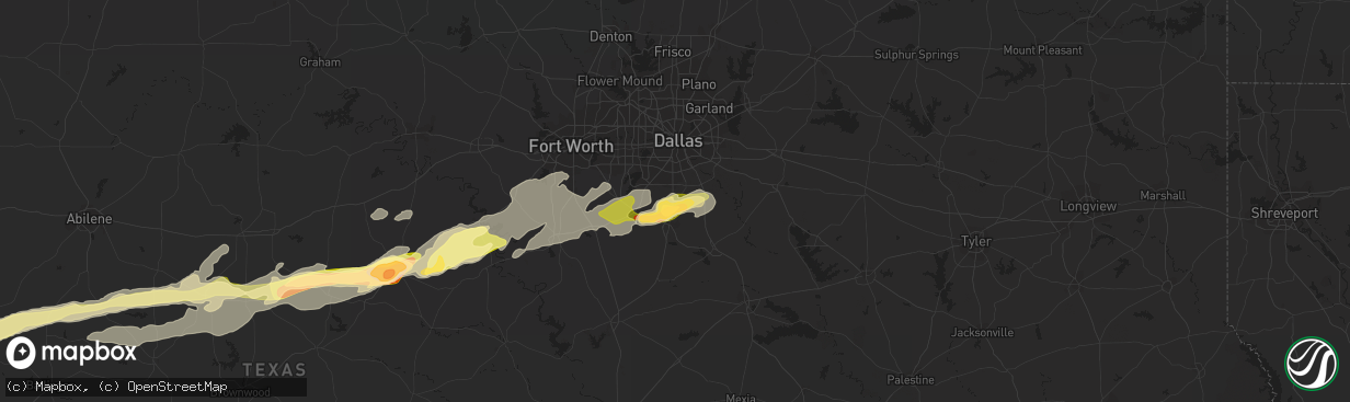 Hail map in Red Oak, TX on April 24, 2015