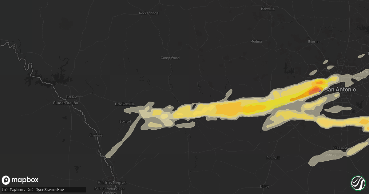 Hail map in Uvalde, TX on April 24, 2015