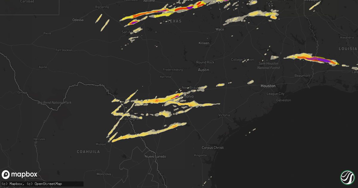 Hail map on April 24, 2015