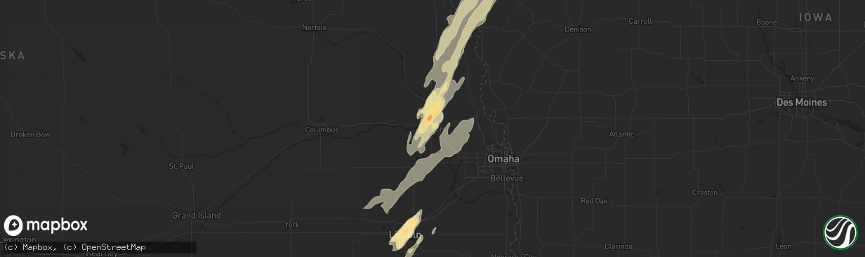 Hail map in Fremont, NE on April 24, 2016