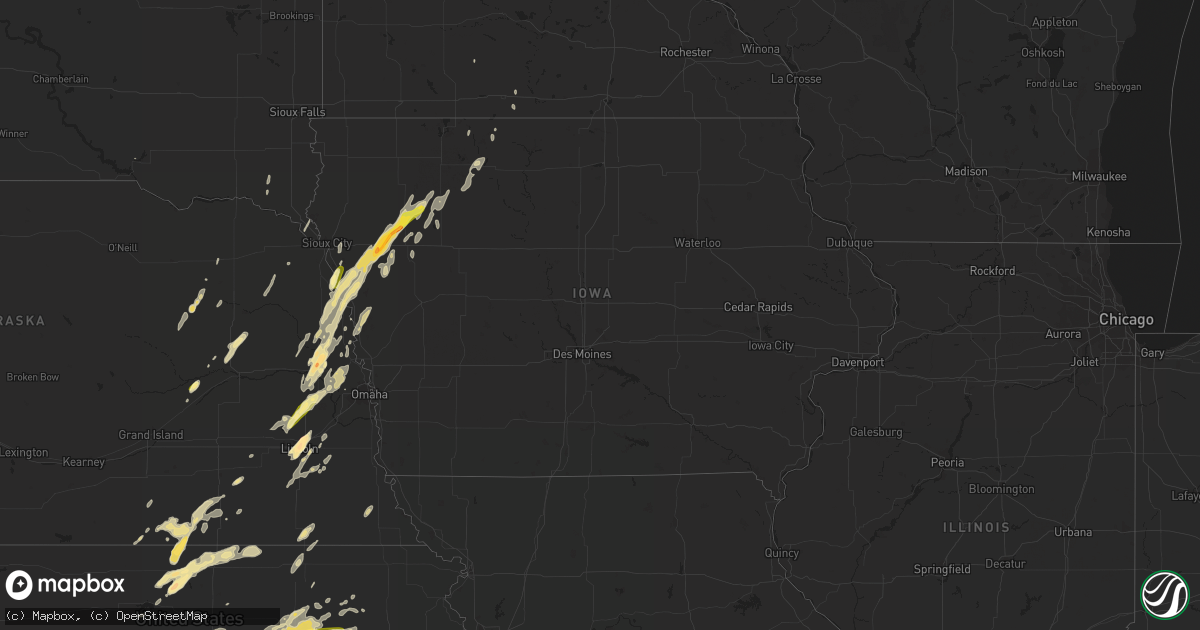 Hail map in Iowa on April 24, 2016