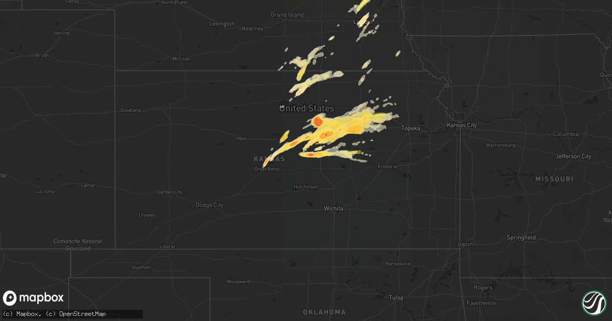 Hail map in Kansas on April 24, 2016