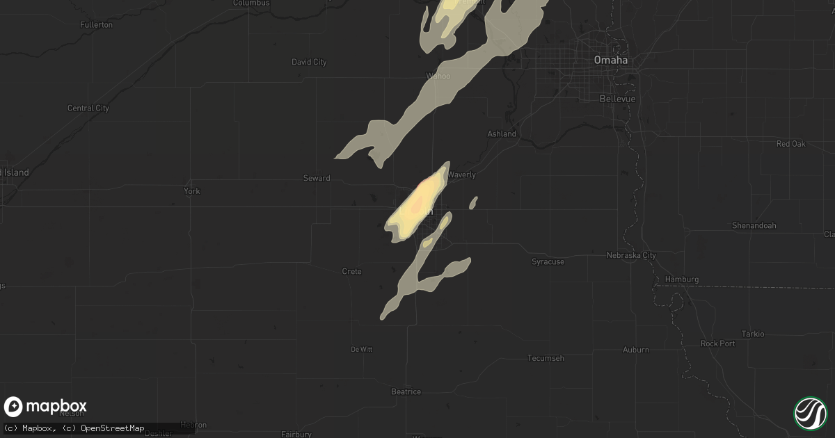 Hail map in Lincoln, NE on April 24, 2016