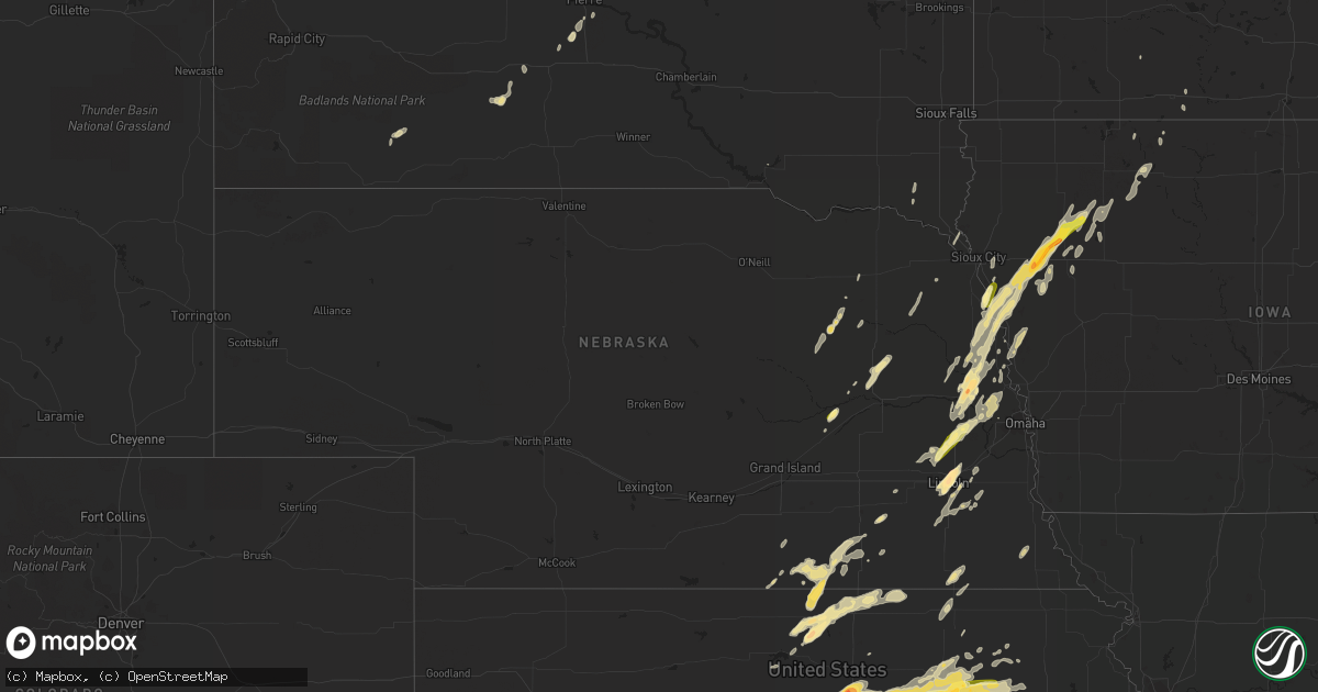 Hail map in Nebraska on April 24, 2016