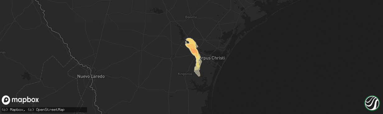 Hail map in Robstown, TX on April 24, 2016