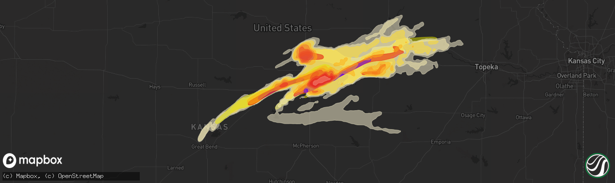 Hail map in Salina, KS on April 24, 2016