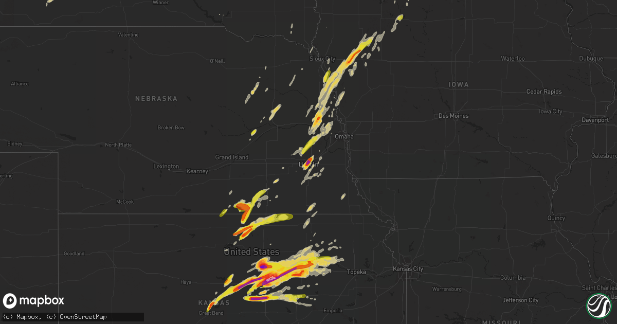 Hail map on April 24, 2016