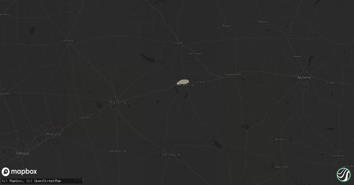 Hail map in Colorado City, TX on April 24, 2018