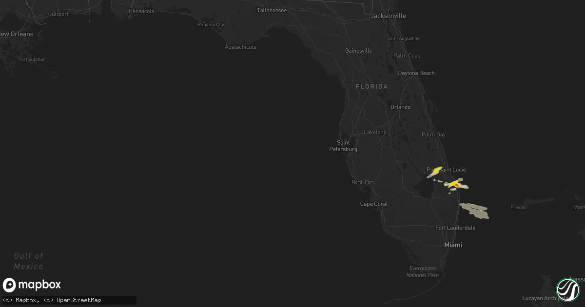 Hail map in Florida on April 24, 2018