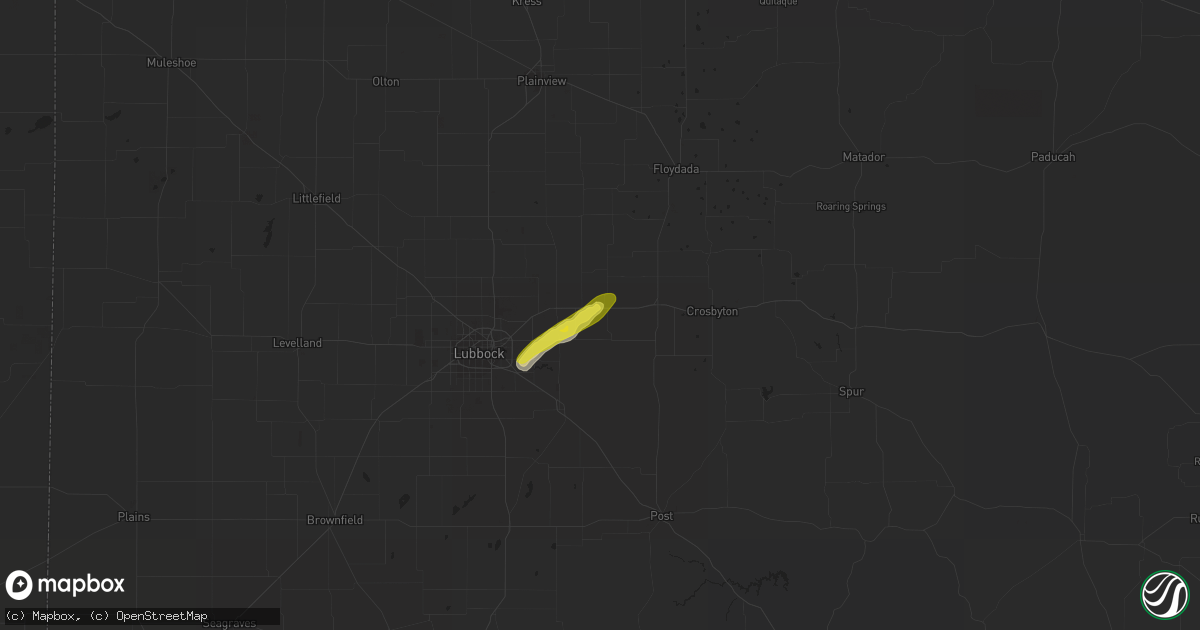 Hail map in Lorenzo, TX on April 24, 2018