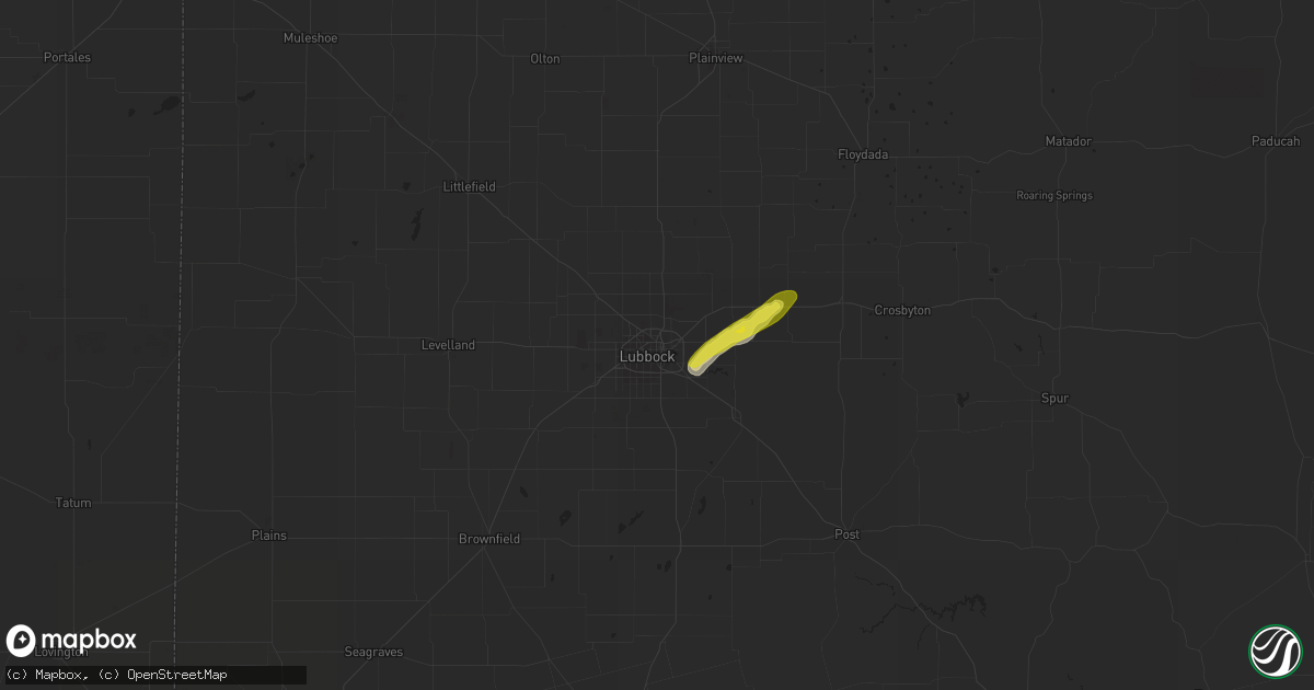 Hail map in Lubbock, TX on April 24, 2018