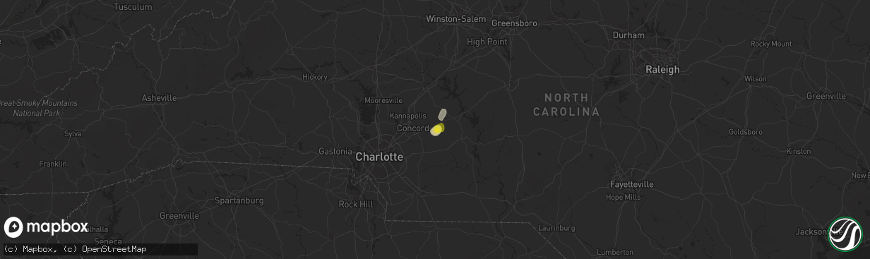 Hail map in Mount Pleasant, NC on April 24, 2018