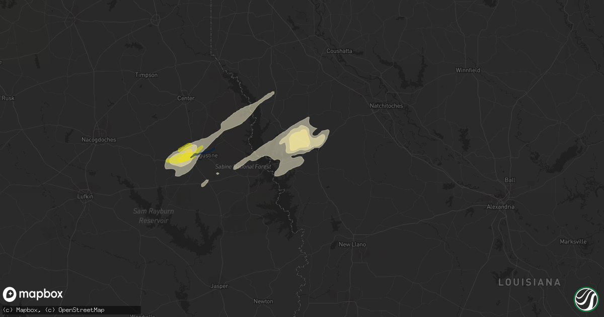 Hail map in Many, LA on April 24, 2019